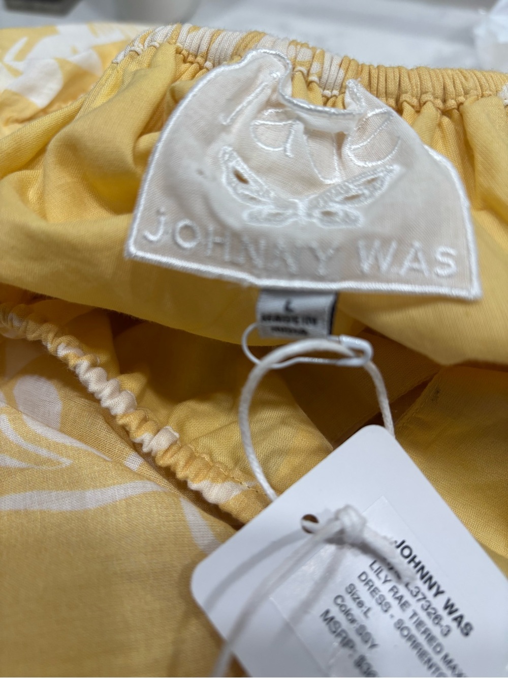 JOHNNY WAS LILY RAE TIERED MAXI DRESS COLOR: Sorrento Sunshine Yellow - Picture 6 of 13